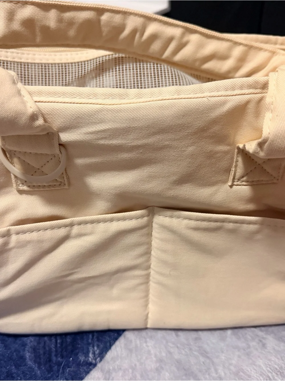 Cream Soft-Sided Dog Carrier Tote - Comfortable Travel Pet Bag